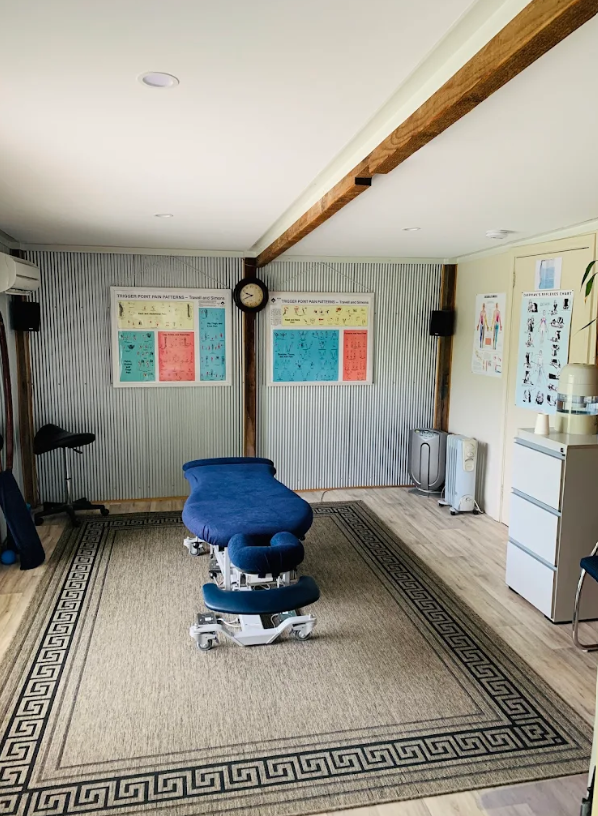 Treatment room with professional massage table